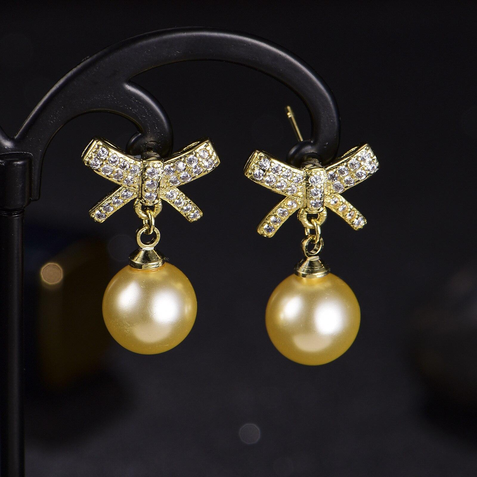 

BELLA BOX серьги с искусственным жемчугом для очаровательных женщин с круглым жемчугом, белый, желтый, свадебные, помолвочные, ювелирные украшения, подарок жёлтый