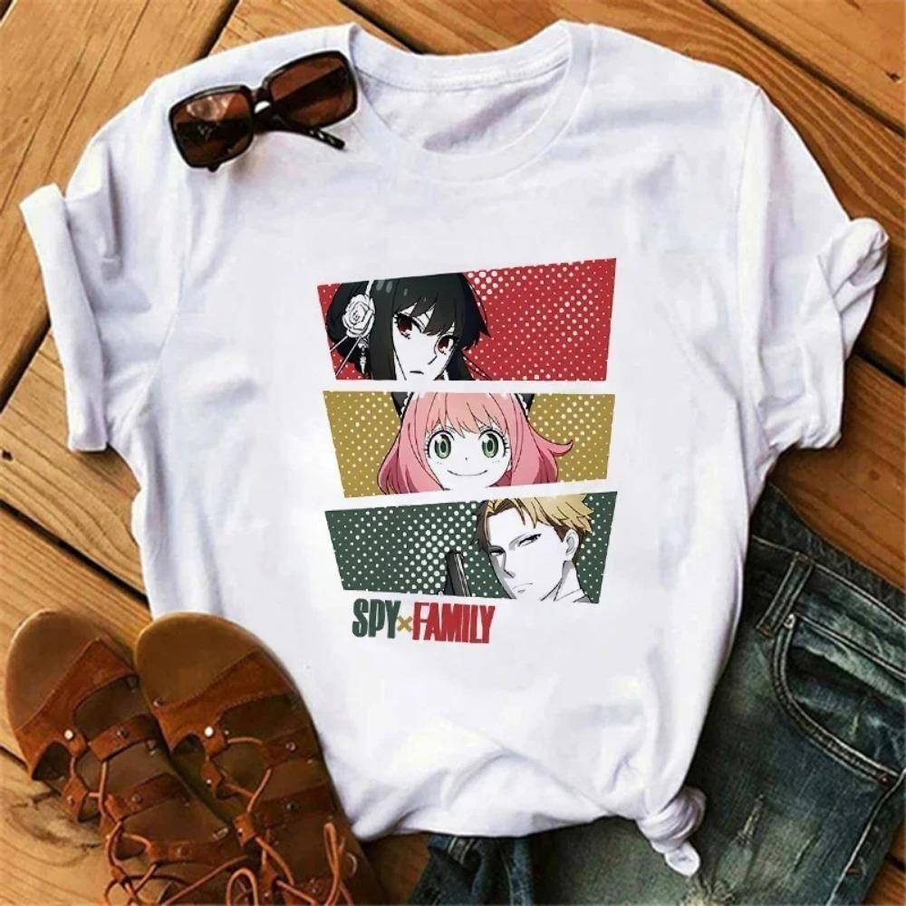Anime Spy X Family T-shirt Japan Harajuku Fashion Short-sleeved T-shirt Summer Top Kawaii O-neck Women's T-shirt Top