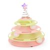Cat Toy Roller 3 Levels Antislip Base Easy To Clean Interactive Turntable Track Toy for Batting