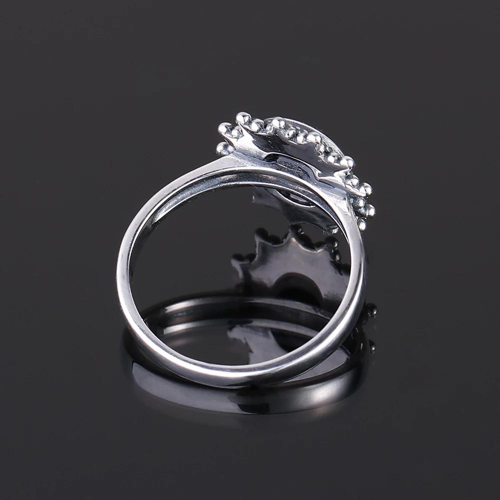 Nasiya Vintage Ring New Classic Blue Sandstone Gemstone Goose Stone Ring 7x9mm Europe Retro Thai CopperExaggerated