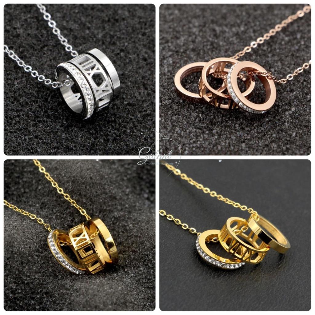 Roman Numeral Always For Women and CZ Diamond Roman Surgical Stainless Silver [Galant] Necklace, Wear, Men, Simple, Hypoallergenic, (Zirconia),