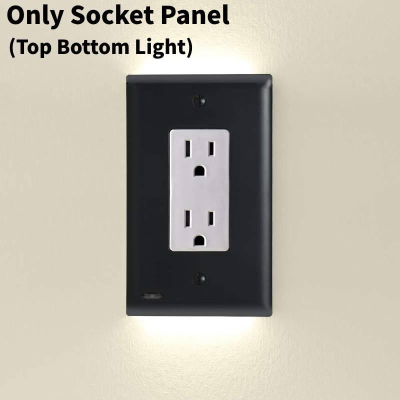 Outlet Cover Wall Socket Plate Double Led Night Light Sensor Coverplate Plug