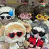Plastic Cotton Doll Sunglasses Transparent Square Frame Glasses 20CM Doll Sunglasses  Doll Ornament