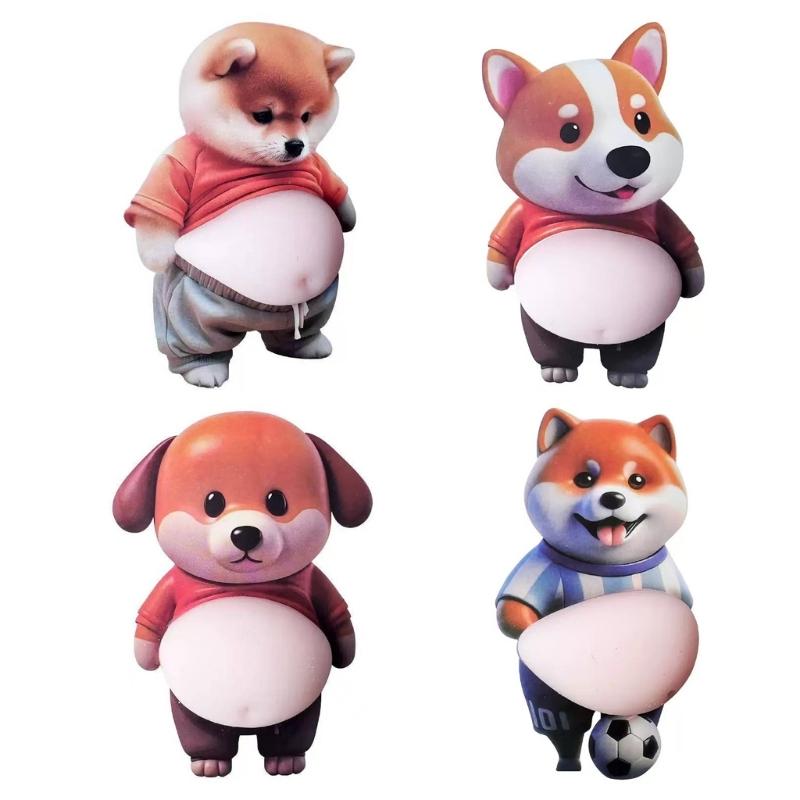Pressure Relieving 3D Adhesive Dog Sticker Shiba Inu Design Suitable for Preventing Car Door Collisions Home Decoration