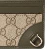 Gucci GG Emblem Embossed Logo Coated Fabric Card Holder Women's Green