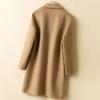 Abrigo de otoño-invierno para mujer, holgado, de color liso, grueso, resistente al frío, de un solo pecho, con solapa, largo medio, manga larga, bolsillos, abrigo esencial