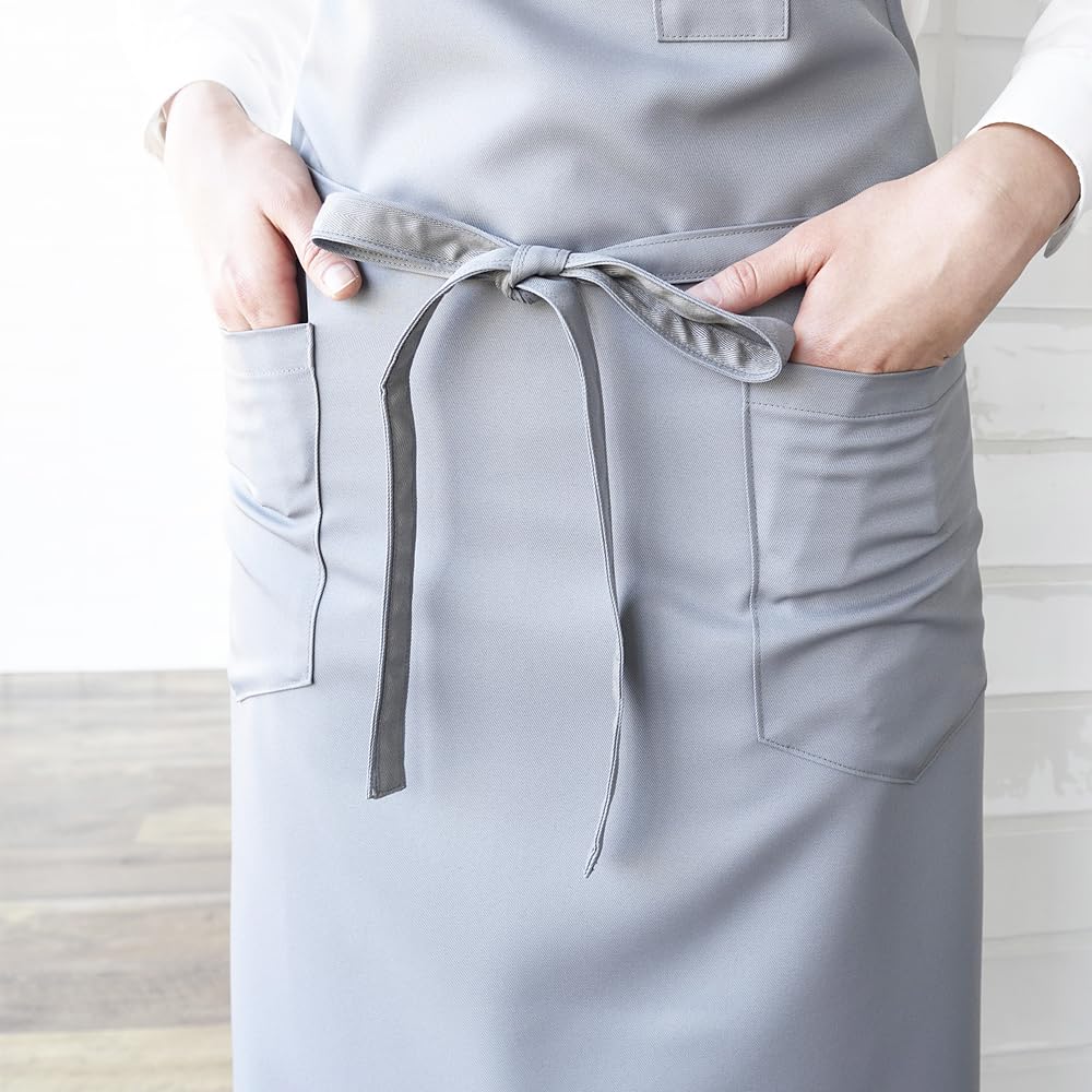 CT2362 Bib Apron 8 Charcoal Gray Free [Seven Uniform] CT2362-8