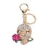 Skull Keychain Death   Flower Skull Car Keychain with Key Rings Hook Cool Keychain for Car Pendant Handbag Decor