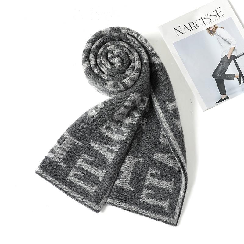 Pure cashmere scarf men's winter couple shawl dual-purpose solid color versatile high-end warm neck scarf women