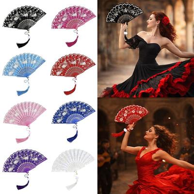 With Tassel Chinese Style Fan Hot Stamping Handmade Decorative Fan  Home Decoration