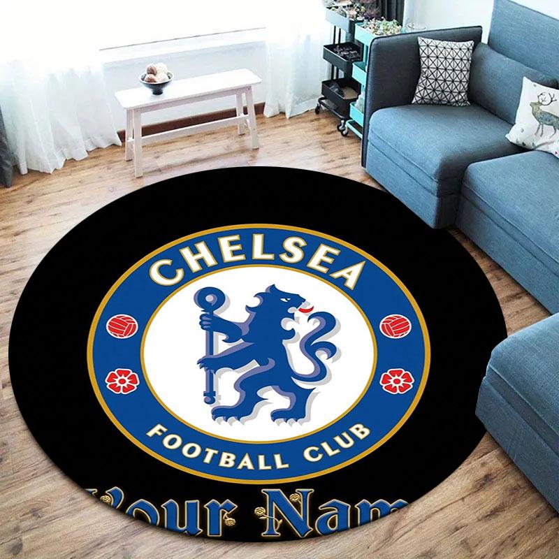 Chelsea F Custom Name Round Area Rug,Carpet Rug for Living Room Bedroom Sofa Playroom Decor,Non-slip Floor Mat