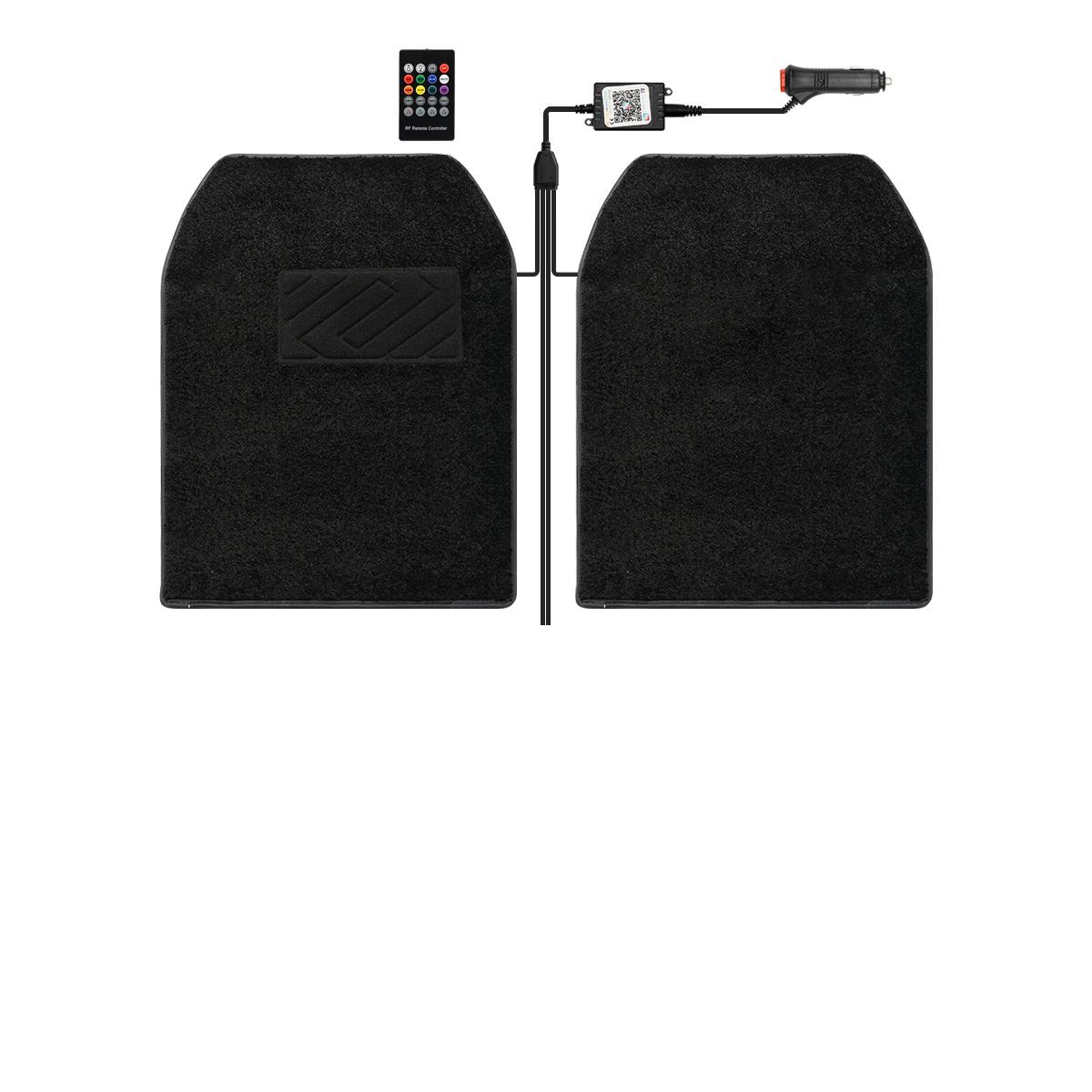 Starlight Car Mat Car Full Starlight carpet Starlight foot mat change color belt app Remote Control Light Effect LED Rugs 12V 2-piece set