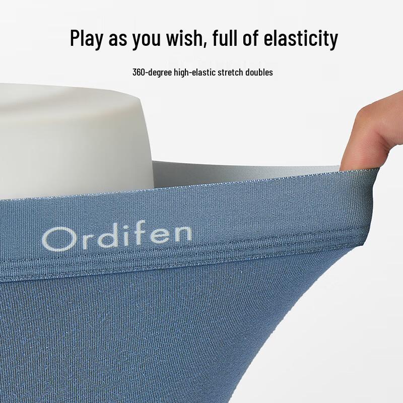 Audiffren Men's 7A Antibacterial Silk Crotch Cotton Boxer Briefs 4-Pack