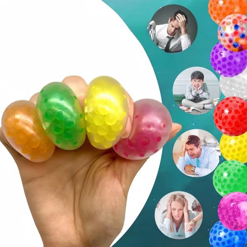 10pcs Solid Water Ball Pinching Toy Squeezing Acne Rainbow Ball Squeeze Toys  Children Birthday Gift