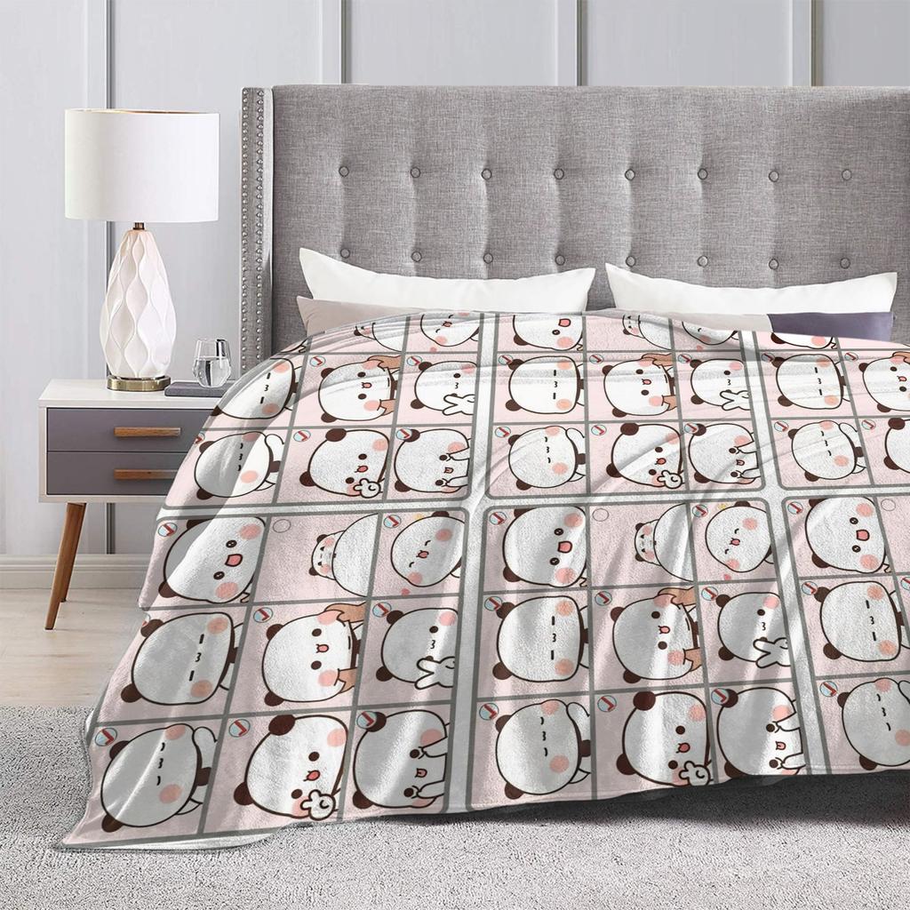 Cartoon Panda Bubu Dudu Blankets Fleece Textile Decor Multi-function Lightweight Thin Throw Blanket for Home Travel Rug Piece