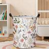1pc, Laundry Basket Spring Flower Florals Leaves Foldable Laundry Hamper with Handles Tote Bag Clothes Storage Bucket Organizer for Bathroom Laundry, 