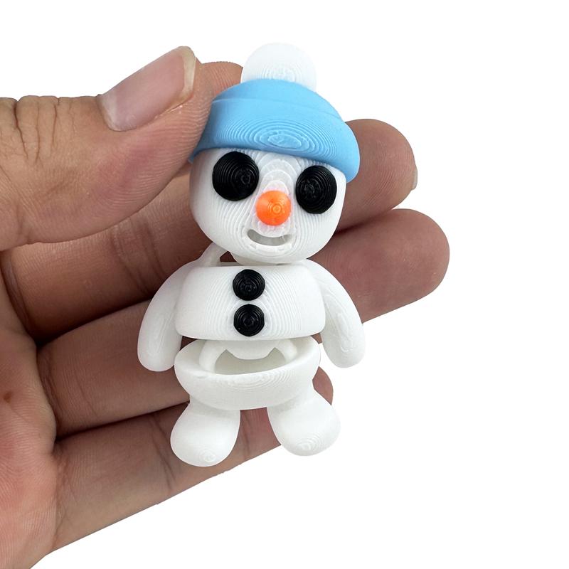 3D-gedruckte Weihnachts-Schneemann-Figur Niedlicher Miniatur-Schneemann Mikro-Landschaftsdekorationen Desktop Festlicher Schmuck Geschenk