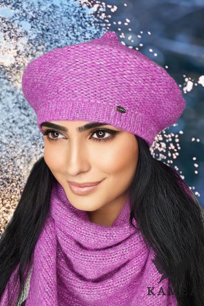 Ofelia - Pink Women' Winter Beret Elegant and Warm Kamea Beret