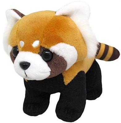Peluche Originale Sanei Boeki - Animale Pururun - Panda Rosso - L7 x P14 x A9.5cm
