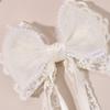 2 Stück Beige Spitze Schleife Haarspangen Mit Langem Band Elegante Perlenbesetzte Chiffon Schleife Barette Für Mädchen Frauen Haarschmuck