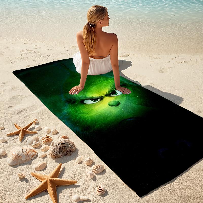 Christmas Gift Oscar Comedy Movie How the Grinch Stole Christmas soft beach towel outdoor camping vacation swinging beach scarf decorative blanket B19
