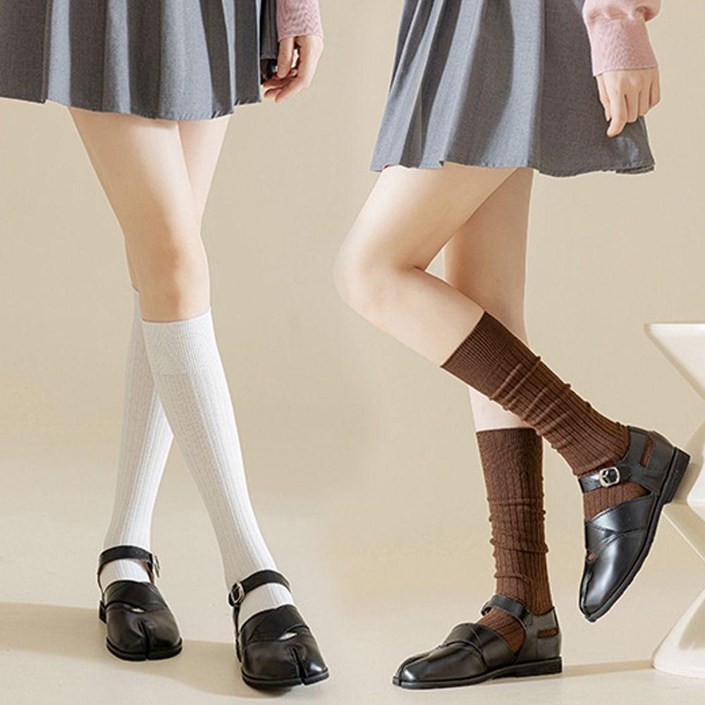 Knitted JK Calf Long Socks Knee High Separate Toe Socks Fashion Two Toe Stockings Lolita