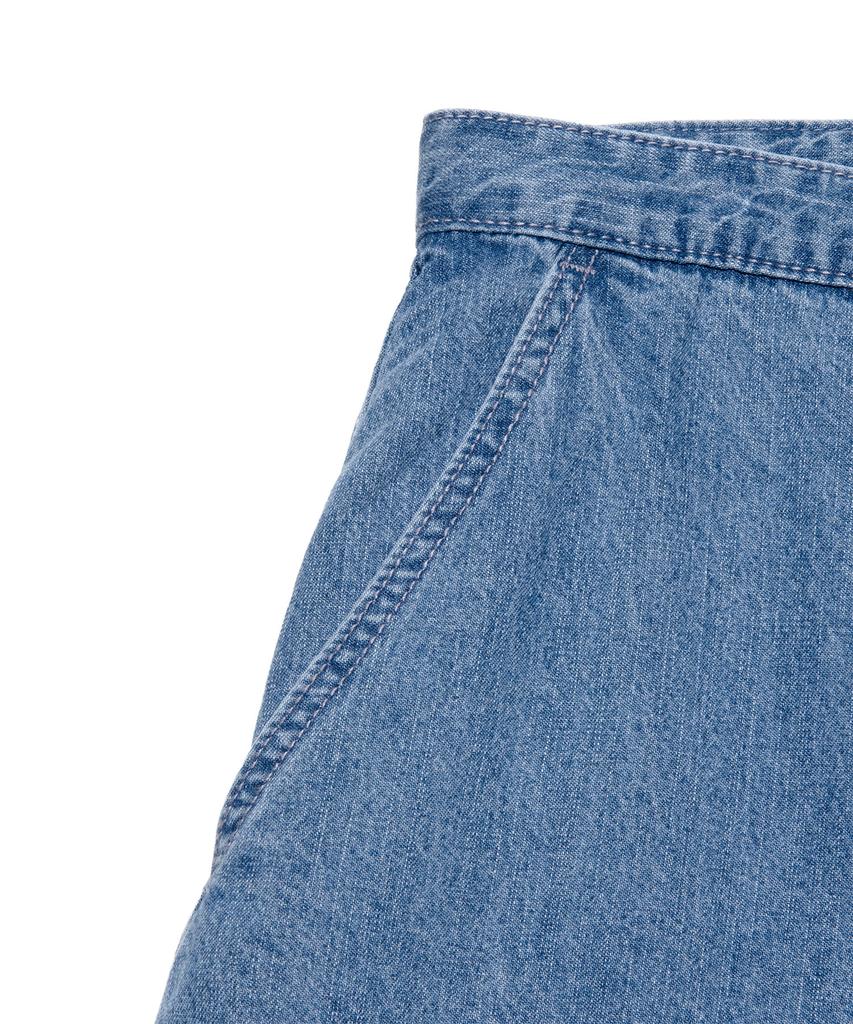 LEE Men Webbing Belt Linen Denim Pants Indigo Light