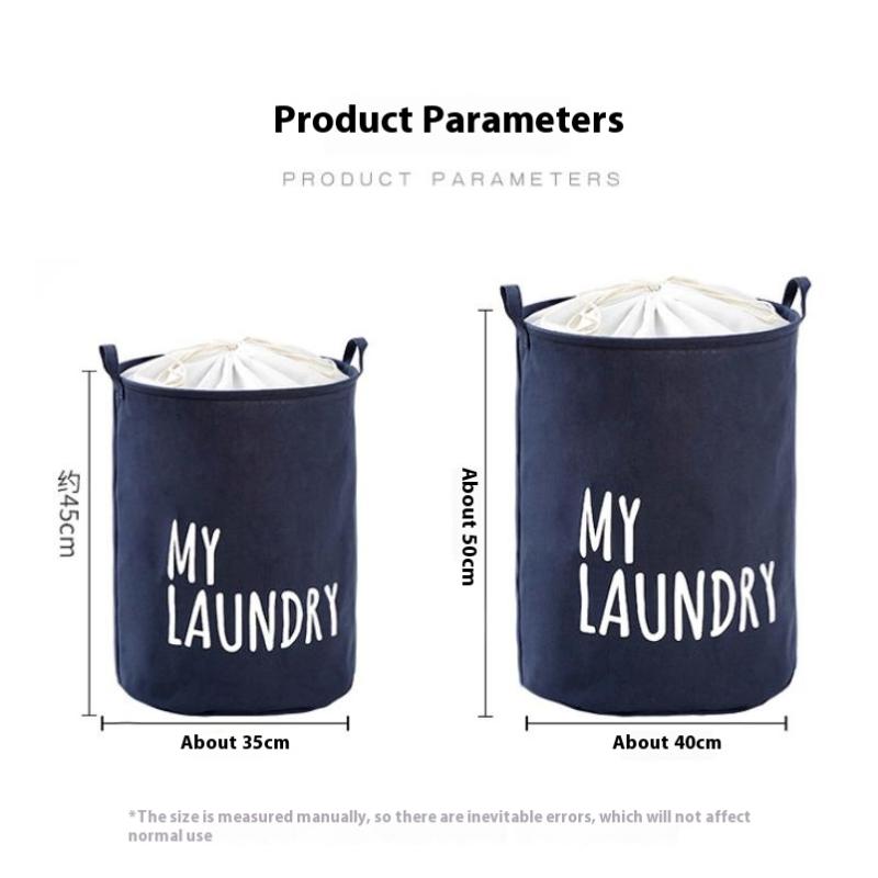 1Pc-Foldable Drawstring Laundry Large Capacity Waterproof Clothes Storage Basket For Home Bathroom Children'S Toy Organiz