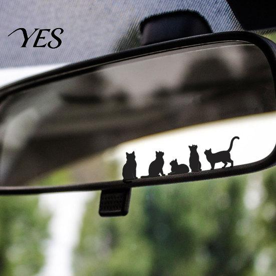Personalized Car Decal Sticker, Waterproof PVC Self-adhesive Traceless Auto Decal, Five Cats Weatherproof Pattern Sticker for Fuel Tank Caps