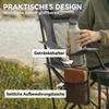 Set of 2 Camping Chairs Foldable Fishing Chair with Adjustable Backrest, Footrest, Cup Holder, Headrest, Dark Grey