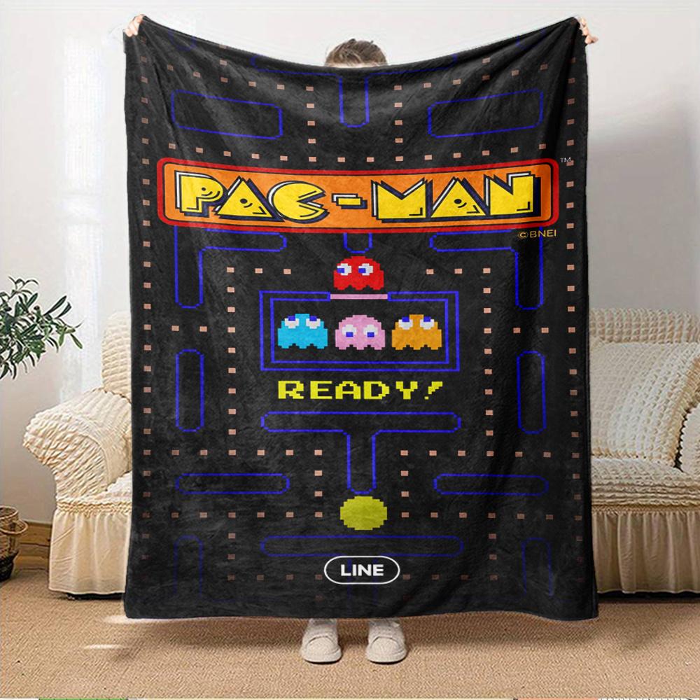 

1pc Pac-Man,Arcade,RetroDigital Print Fleece Blanket - Contemporary Style, Suitable for All Seasons, Perfect for Home, Travel, or Camping - 150x180cm