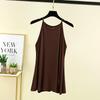 Women's Slim Fit Black Halter Neck Camisole - Summer Side Slit Vest