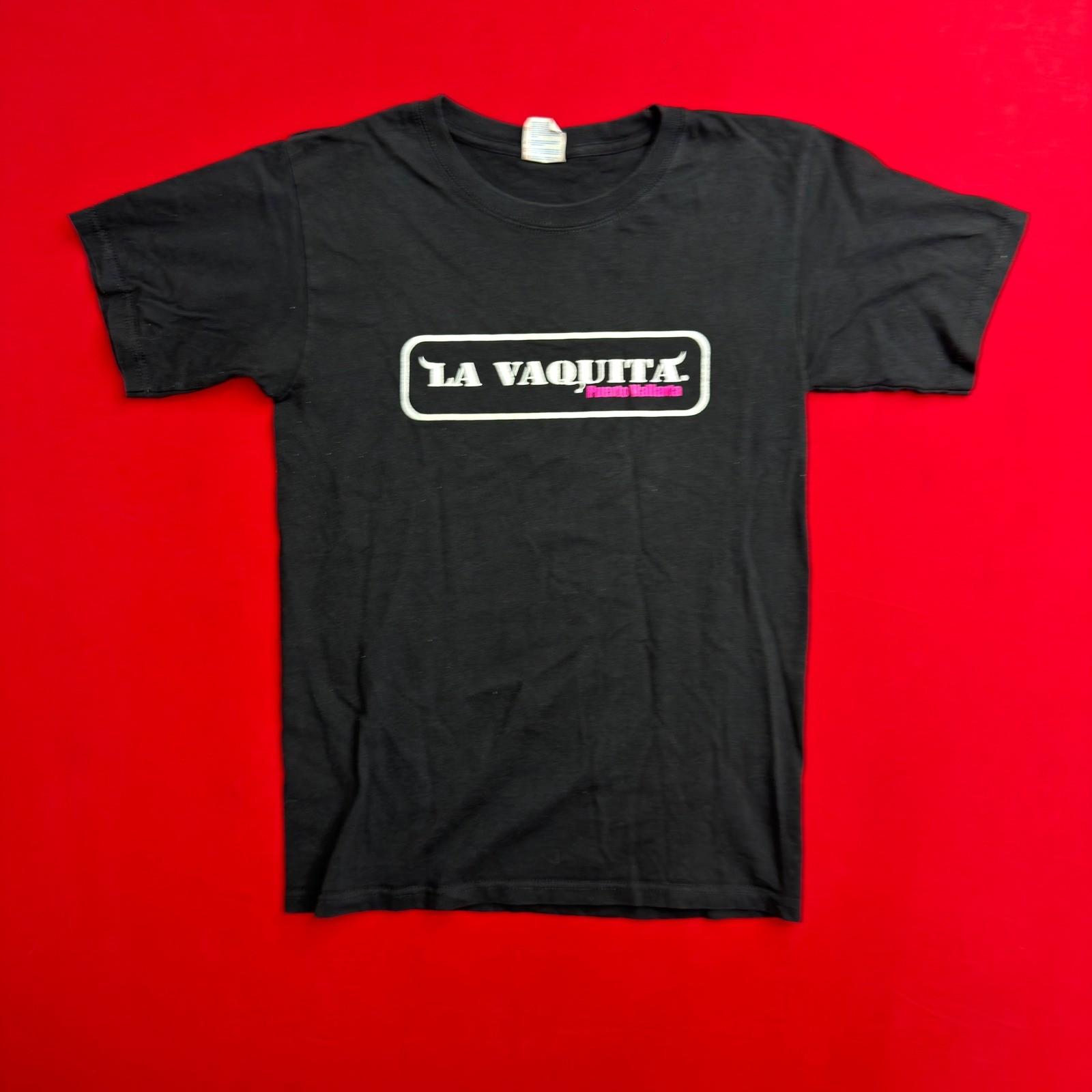La Vaquita Puerto Vallarta Mexico Mens Graphic T-Shirt Black Yazbek Small M
