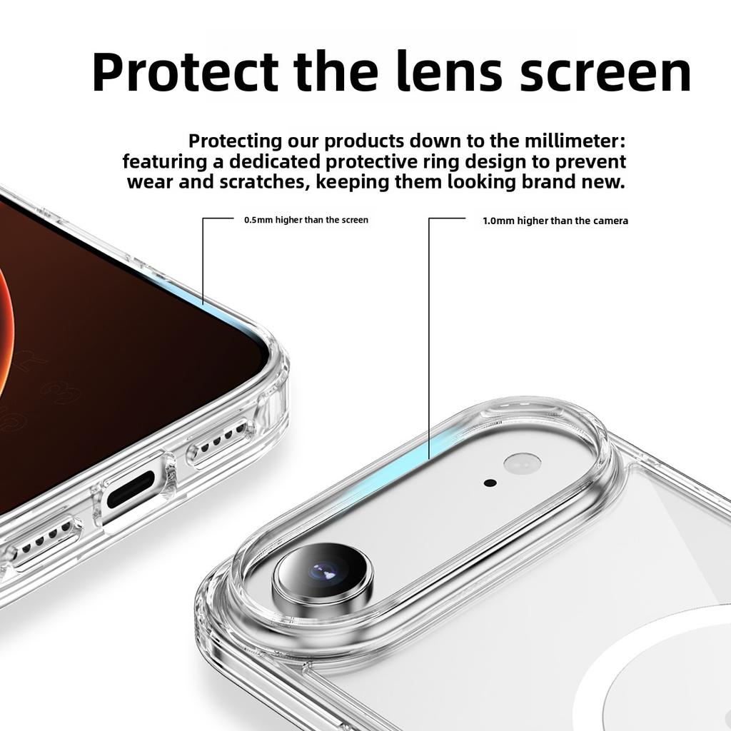 Transparent Clear Magnetic Wireless Charging Protection Phone Case for IPhone 17 Pro Max 17 Air iPhone17 Camera Protect Cover