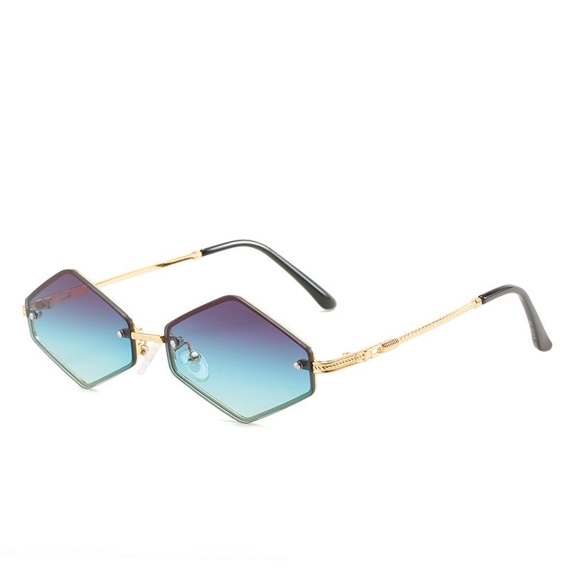 Personalized Small Frame Rhombus Sunglasses Women'S Tide Gradually Change Sunglasses Wind Trend Sunglasses Men