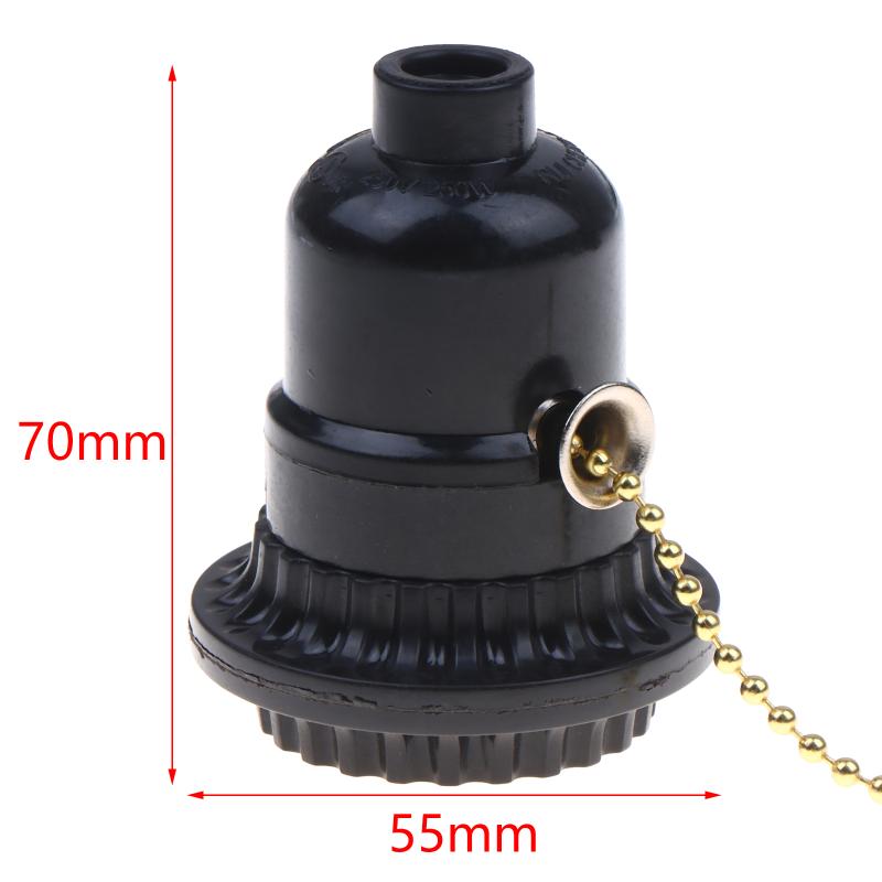Pull Chain E26 E27 Lamp Socket Adapter Pull Switch Light Bulb Base Tool-Free Install for Home DIY Lighting Projects
