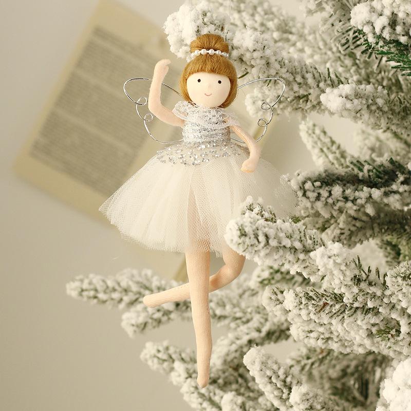 Christmas Decorations, Cute Ballet Girl Figurines, Plush Angel Doll Pendants