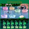 Charmant Décor Flamant Rose en Résine Luminescent Adorable Décoration Miniature pour Aquarium
