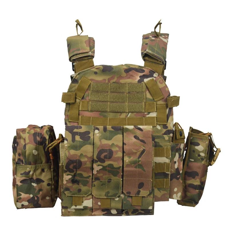 6094 Military Tactical Vest Nylon Body Armor Combat Army Gear with Pouch for Hunting And Wargame