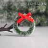 12pcs Christmas Wreath with Bow Xmas Tree Decor Mini Door Garland Hanging Ornaments DIY Dollhouse Pendant for Wedding Noel Party