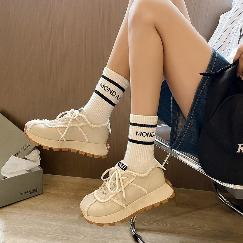 

2025 spring and summer new Forrest Gump shoes Daddy canvas platform ins versatile sports running casual board shoes tide 40