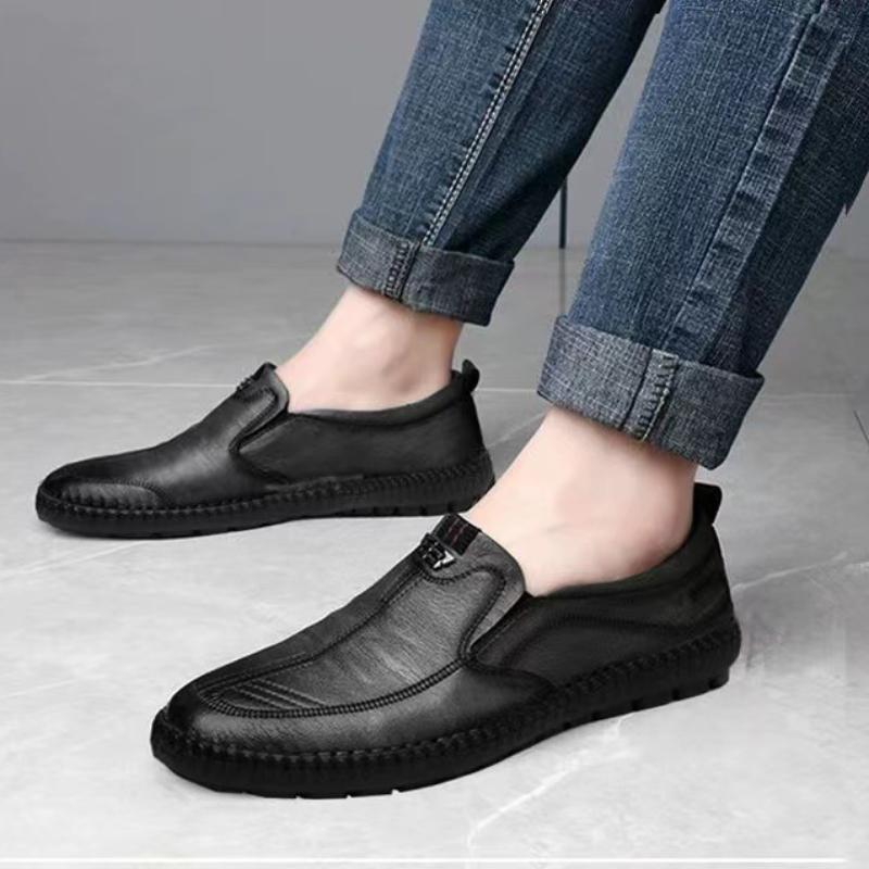 Vyriški odiniai batai minkštais padais ir minkštais paviršiais, verslo laisvalaikio batai, tėčio batai ir madingi odiniai batai