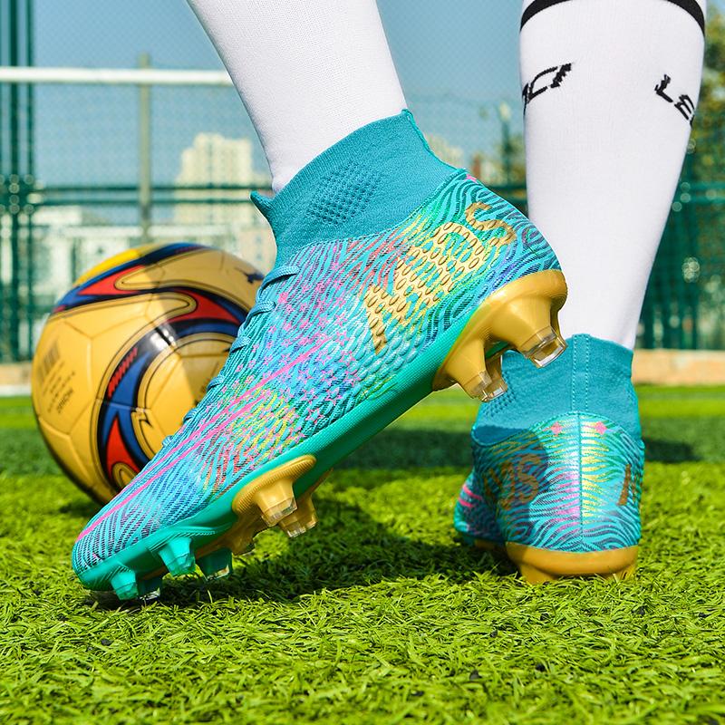 35-45 Shock-absorbing Non-slip Breathable High-top Spiked Football Shoes Sports Children's Shoes Adult Shoes
