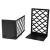 Honeycomb Mesh Black Bookends - High Quality L-Shaped Bookends, Home Office Storage Decorative Gift for Bookworms