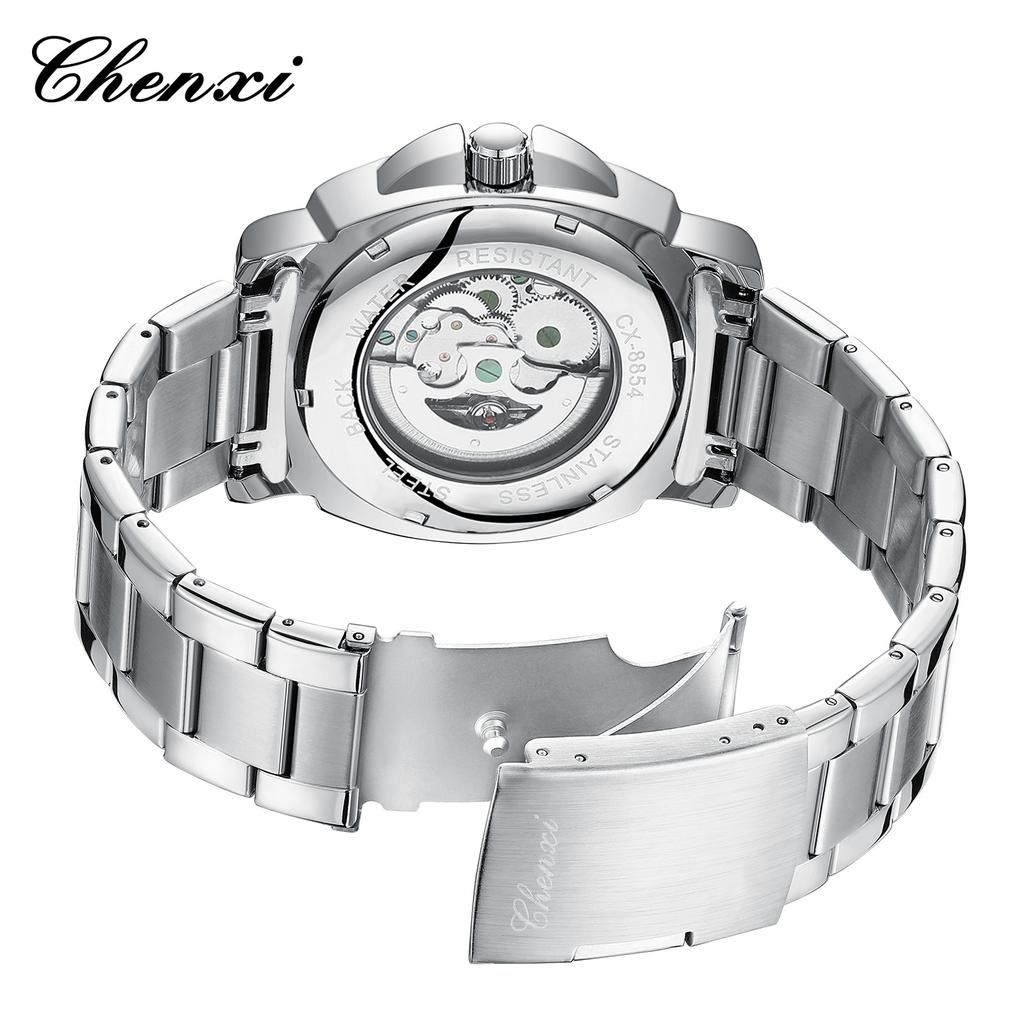 CHENXI Luxury Business Mechanical Watch Man Automatic Luminous 45mm Large Arabic Numerals Skeleton Dial Men's Watches Waterproof