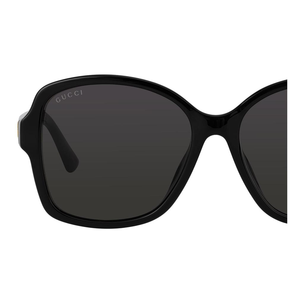 Gucci Full Frame Black Plate Frame Square Sunglasses Women's