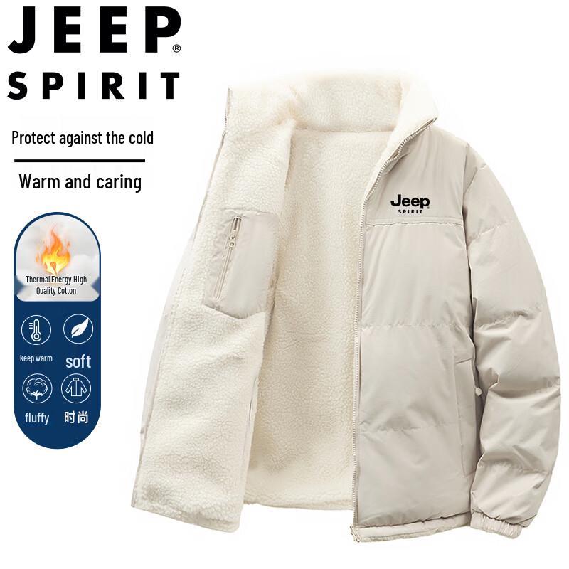 JEEP SPIRIT Herren Herbst/Winter Stehkragen Fleecegefütterte Outdoorjacke