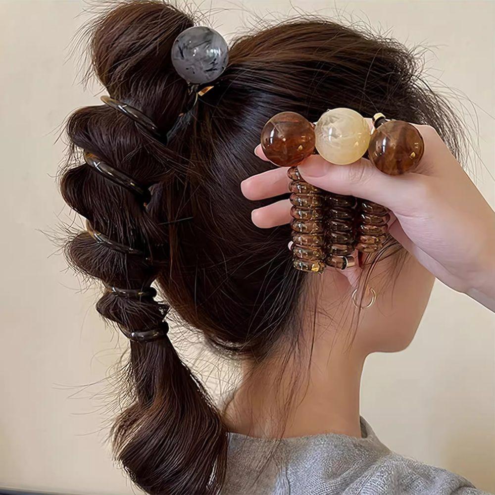 3Pcs Vintage Telephone Wire Hair Bands Elastic Women Scrunchie Girls Ponytial Holder Women