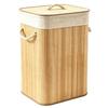 Bamboo Woven Laundry Hamper with Lid - Dustproof & Odor-Proof Storage Basket for Home & Hotel.