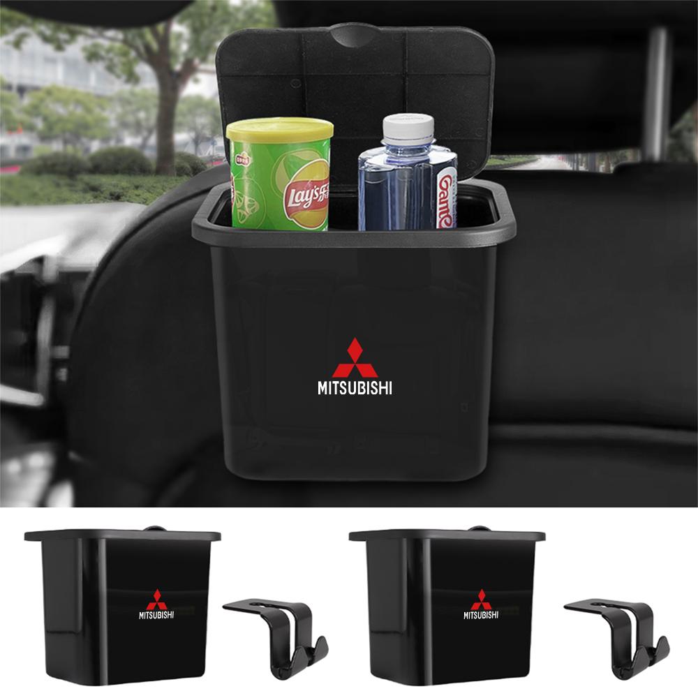 nlvc3 Car Trash Can Side Door Drink Holder Seat Back Hanging Trash Storage Bin For Mitsubishi Ralliart Space Star Cross Eclipse Lancer